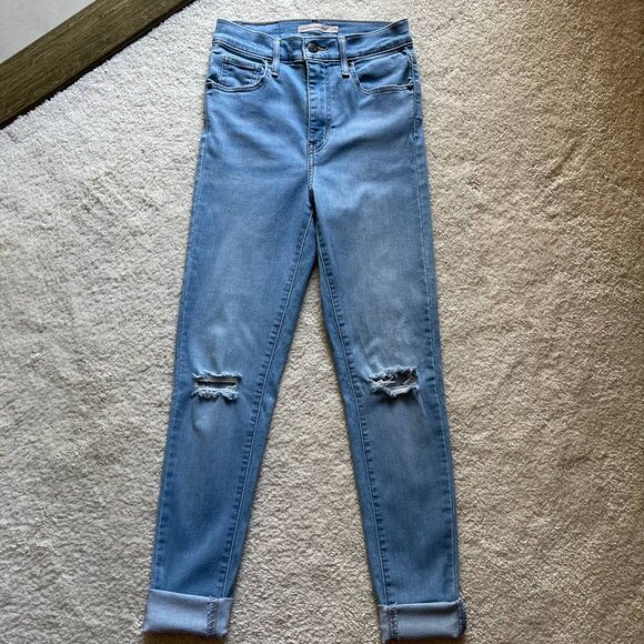 Levi's Mile High Super Skinny Distressed Women Jeans Size 26/30 - Picture 2 of 12